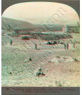 Threshing scene overlooking plain of Itea, Greece.