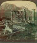 The Temple at old Corinth, one of the oldest Doric structures-south to the Acropolis.